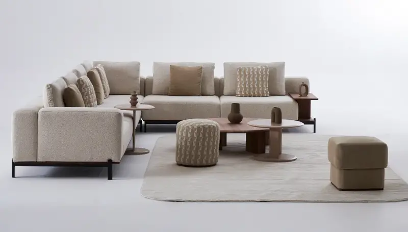 Mavel Modern L Sectional Sofa Set - 2