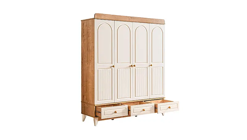 Maya Oak 4-Door Wardrobe