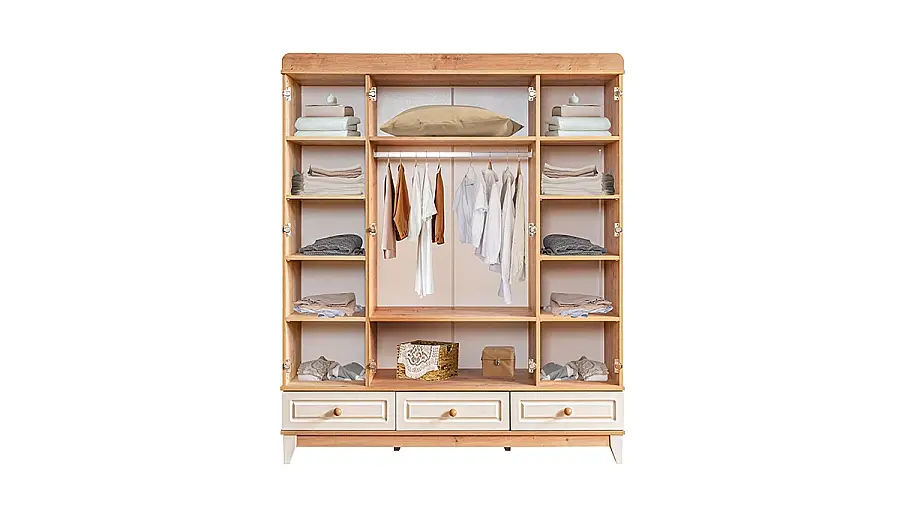 Maya Oak 4-Door Wardrobe - 2