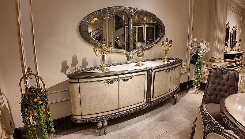 Milan Cream Luxury Dining Room Set - 4