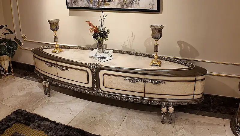 Milan Cream Luxury Dining Room Set - 6