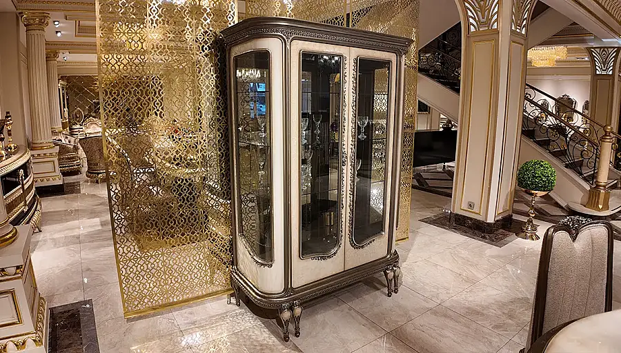 Milan Cream Luxury Display Cabinet - 1