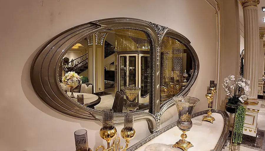 Milan Cream Luxury Sideboard Mirror - 1