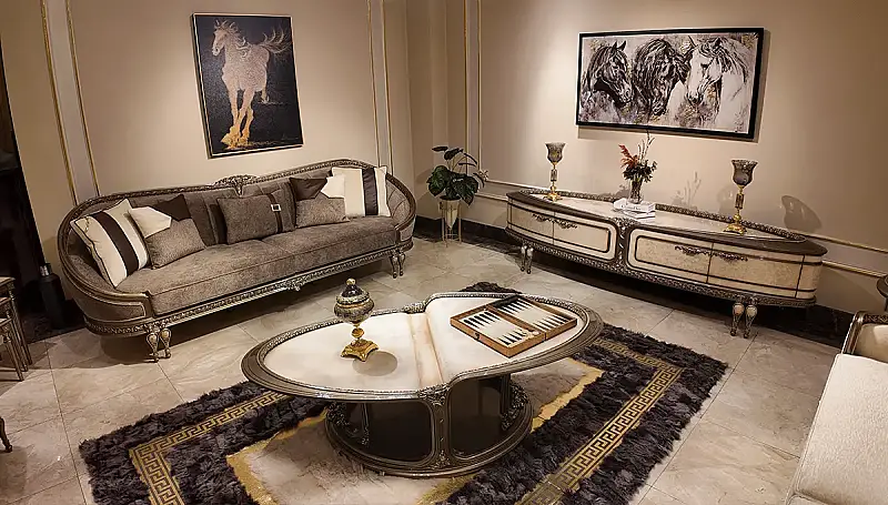 Milan Cream Luxury Sofa Set - 1