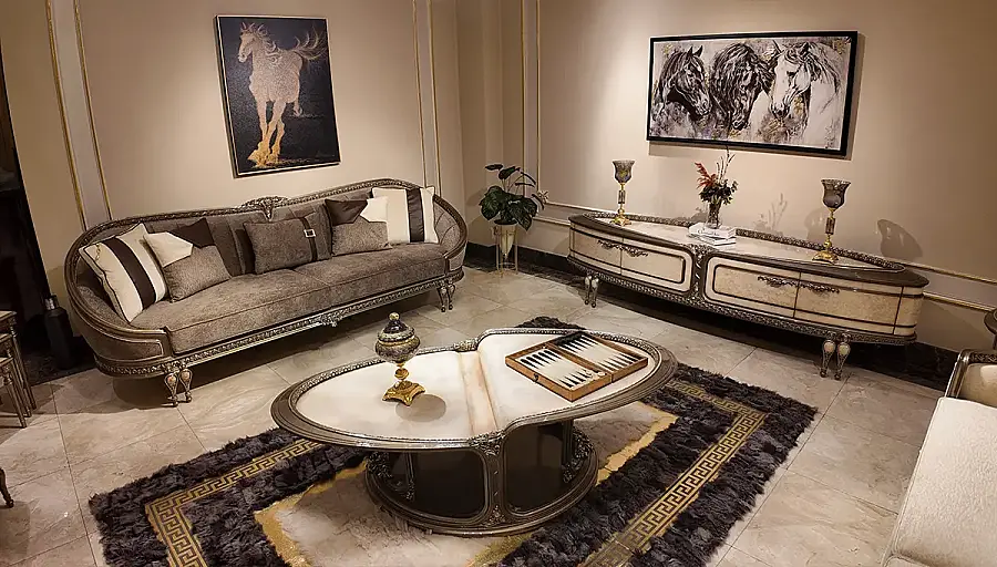 Milan Cream Luxury Sofa Set - 1