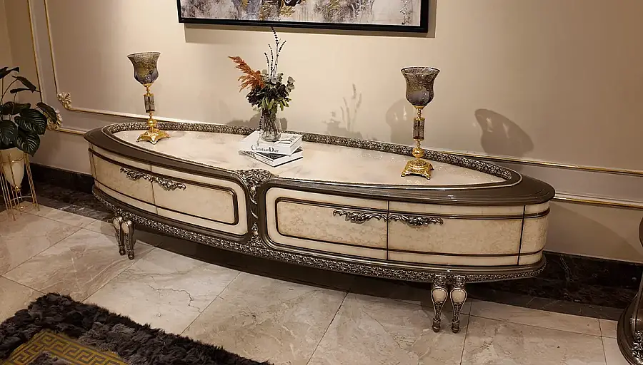 Milan Cream Luxury Sofa Set - 7