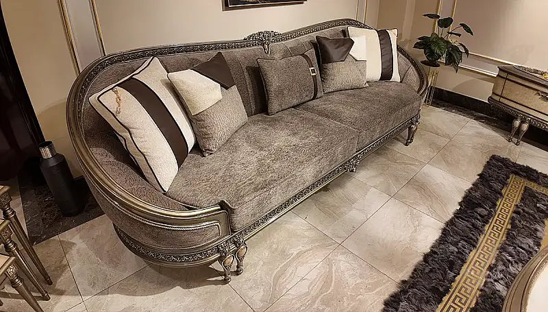 Milan Cream Luxury Sofa Set - 3