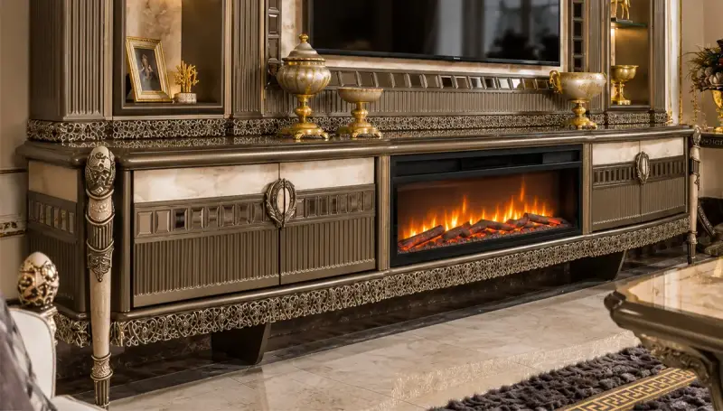 Mira TV Unit with Fireplace - 2