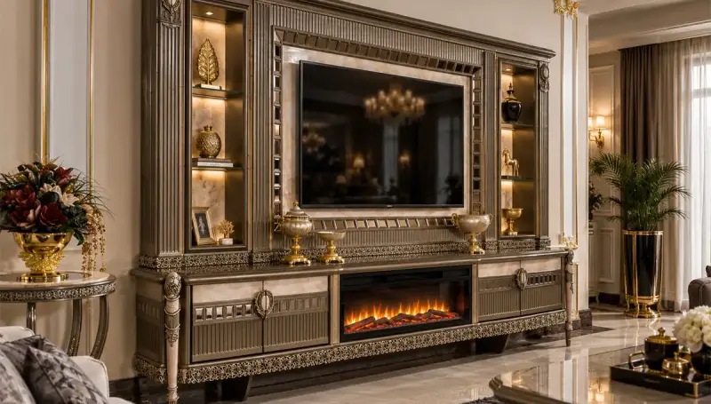 Mira TV Unit with Fireplace - 3