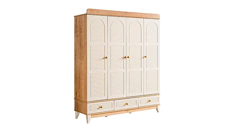Miya Oak 4-Door Wardrobe