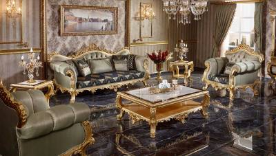 Monesa Altin Varakli Sofa Set