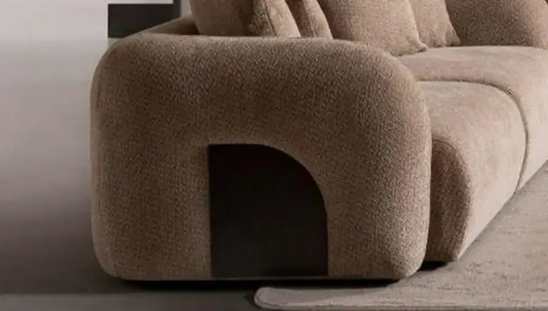 Nita Modern Brown Three-Seater Sofa - 2