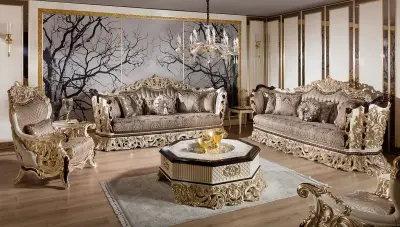 Pargalı Klasik Üçlü Koltuk - 2