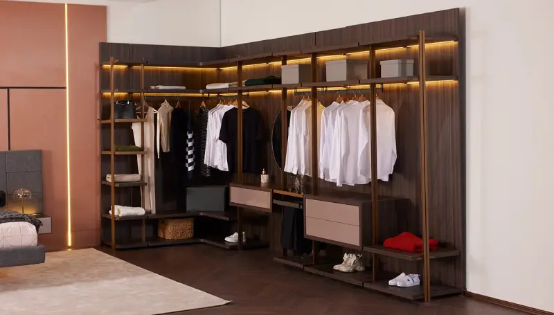 Parina Modern Open Corner Wardrobe - 1