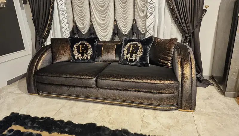 Perla Lüks Oval Üçlü Koltuk