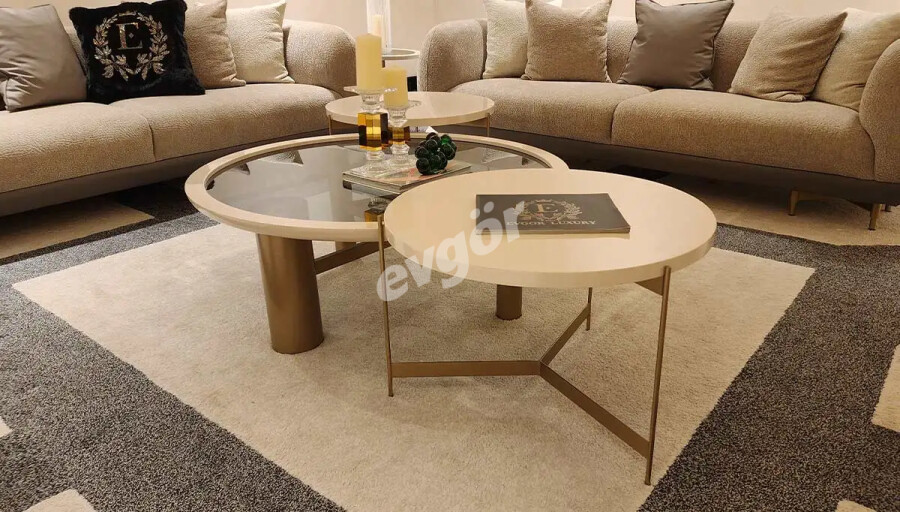 Porto Modern Cam Orta Sehpa