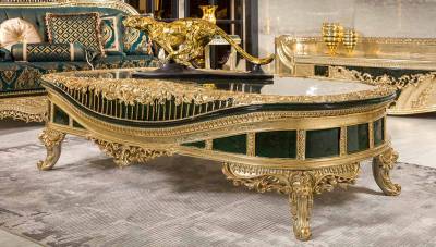 Prenses Green Classic Sofa Set - 7