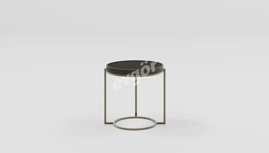 Raven Modern Kaplama Yuvarlak Yan Sehpa