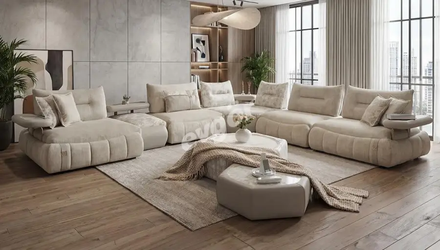 Ravena Modern Corner Sofa Set - 1
