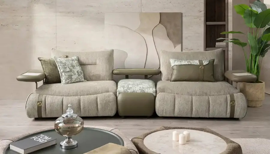 Ravena Modern Sofa with Side Table - 1