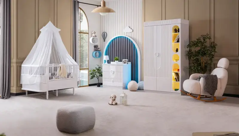 Ravi White Mosquito Net Baby Room - 1