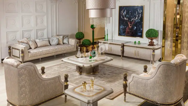 Truva Krem Lüks Koltuk Takımı - 1