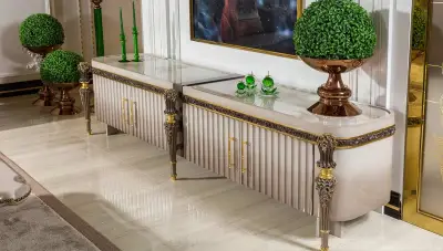 Truva Krem Lüks Koltuk Takımı - 9