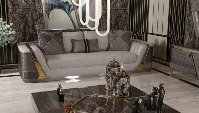 Sabrina Metal Sofa Set - 3