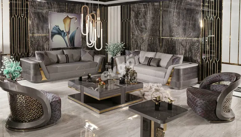 Sabrina Metal Sofa Set - 1