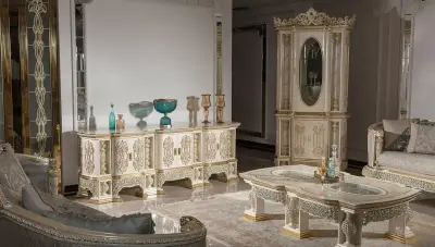 Şahmaran Beyaz Klasik TV Sehpası - 2