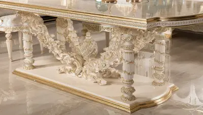 Şahmaran Beyaz Klasik Yemek Odası - 3