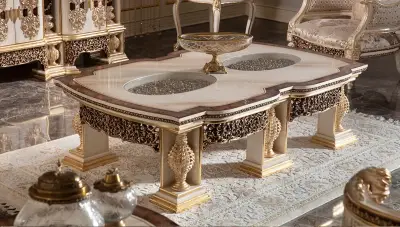 Şahmaran Krem Klasik Koltuk Takımı - 9