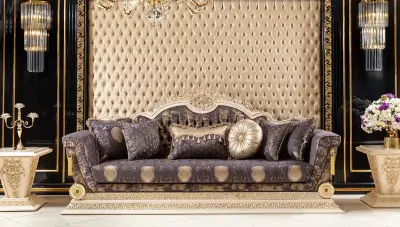 Saraylı Krem Klasik Koltuk Takımı - 2