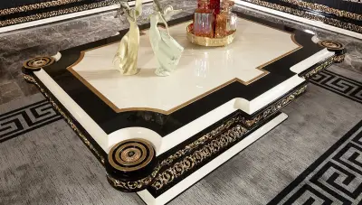 Saraylı Siyah Klasik Orta Sehpa