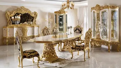 Şehrazat Lake Carved Classic Dining Room - 1