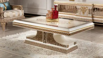 Selçuklu Krem Klasik Orta Sehpa