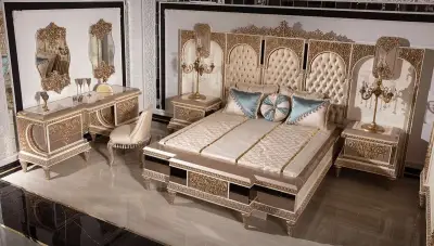 Selçuklu Krem Klasik Yatak Odası - 3