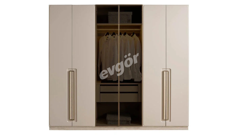 Seren Modern Gardırop (4 Boyalı+ 2 Alüminyum Kapak)