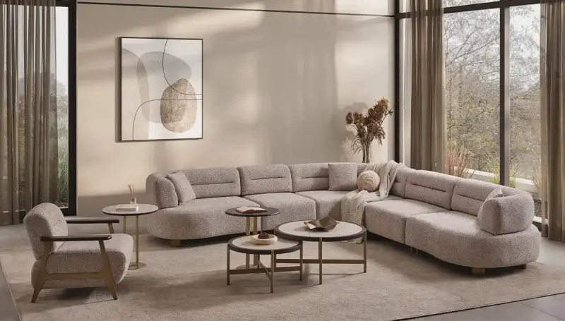 Solis Modern Corner Sofa Set