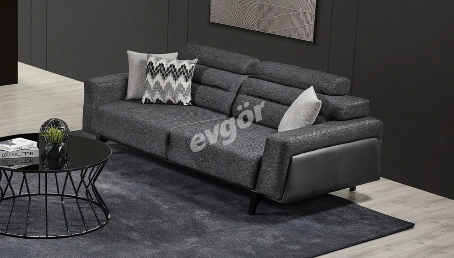 Sorti Antrasit Üçlü Koltuk