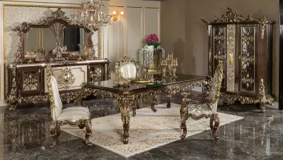 Süleyman Şah Kahverengi Klasik Yemek Odası - 1