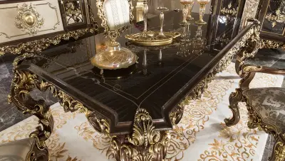 Süleyman Şah Kahverengi Klasik Yemek Odası - 4