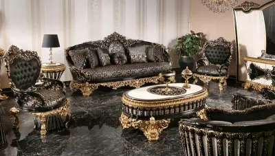 Tandiya Black Sofa Set - 1