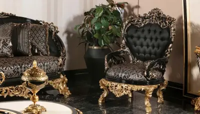 Tandiya Black Sofa Set - 3