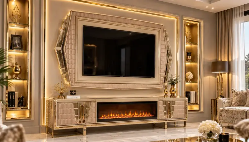 Valen TV Unit with Fireplace - 2