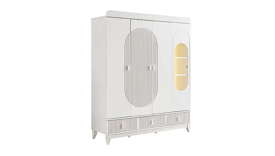 Vanilla 4-Door Wardrobe - 1