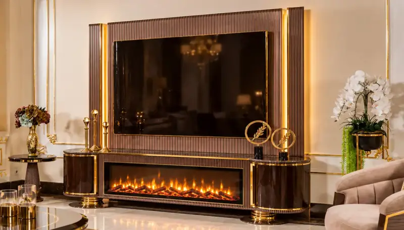 Vento TV Unit with Fireplace