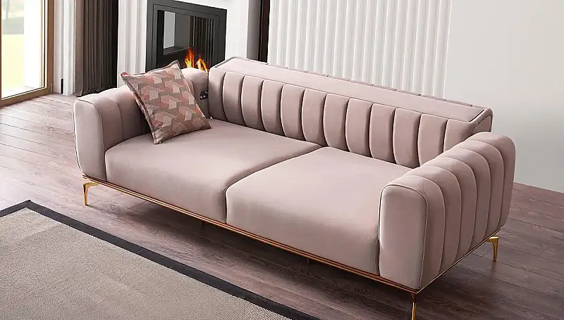 Vesta Modern Three-Seater Sofa Bed - 2