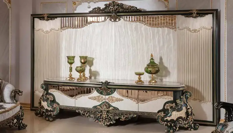 Viyola Yesil Classic Sofa Set - 11