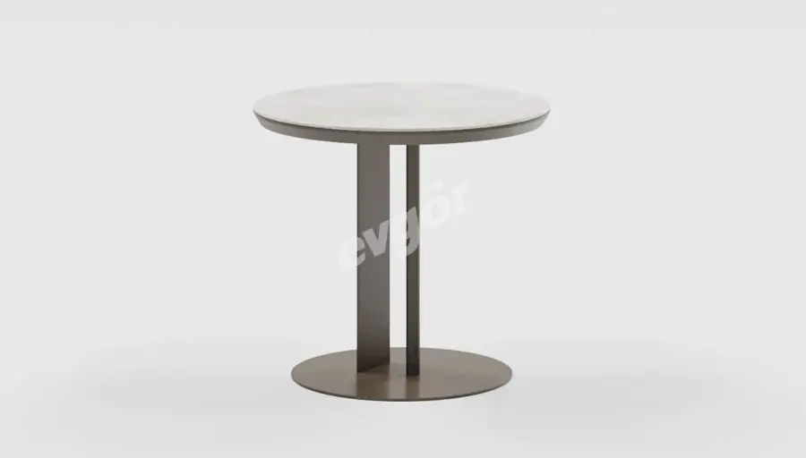 West Metal Ayaklı Seramik Yan Sehpa - 1